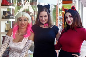 Halloween in South Beach Miami - Three Women in Constumes