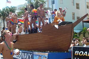 Boat on a Street of South Beach